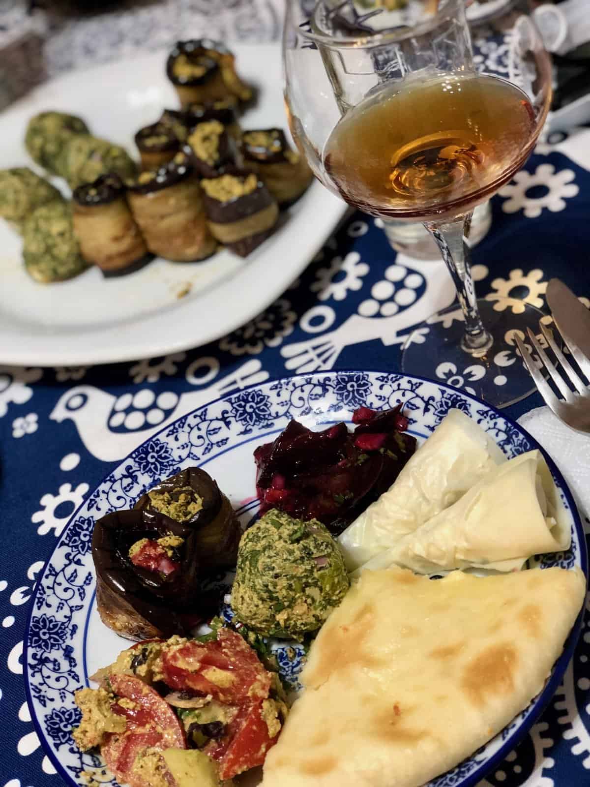 Georgian dinner with wine