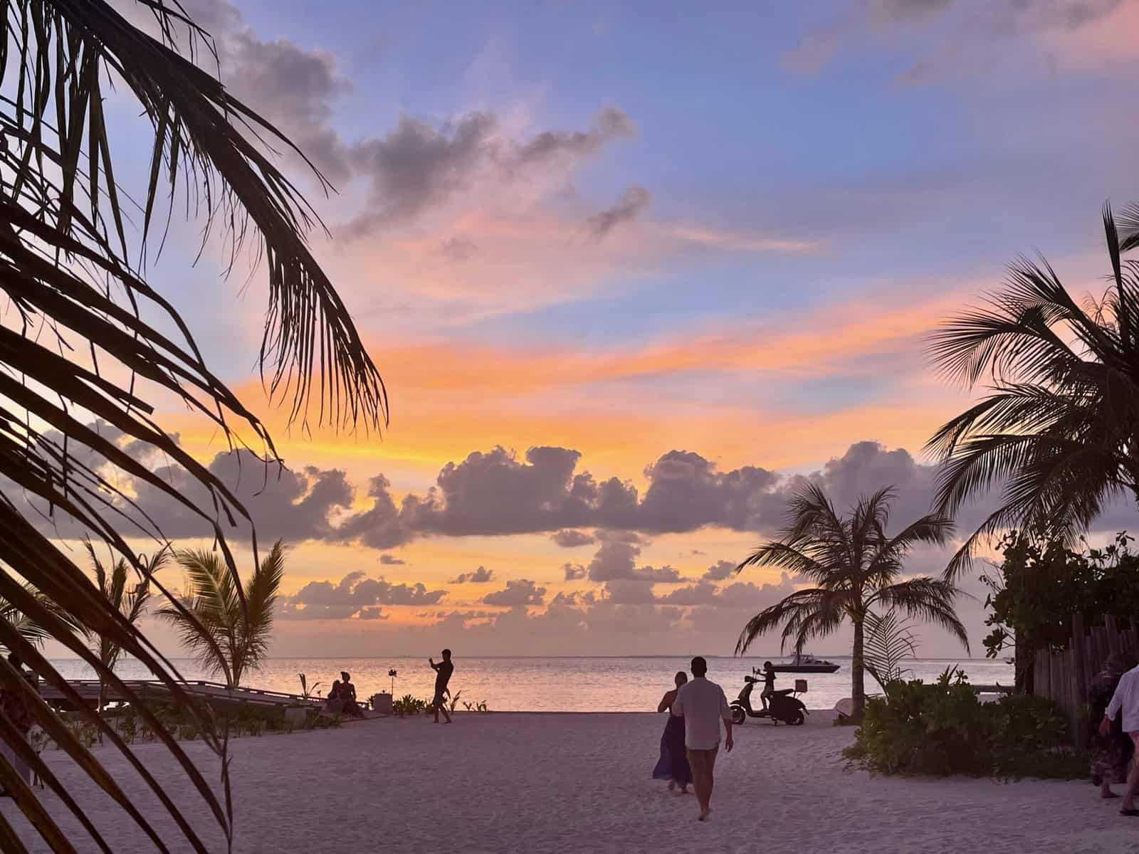 sunset at Fushifaru Maldives