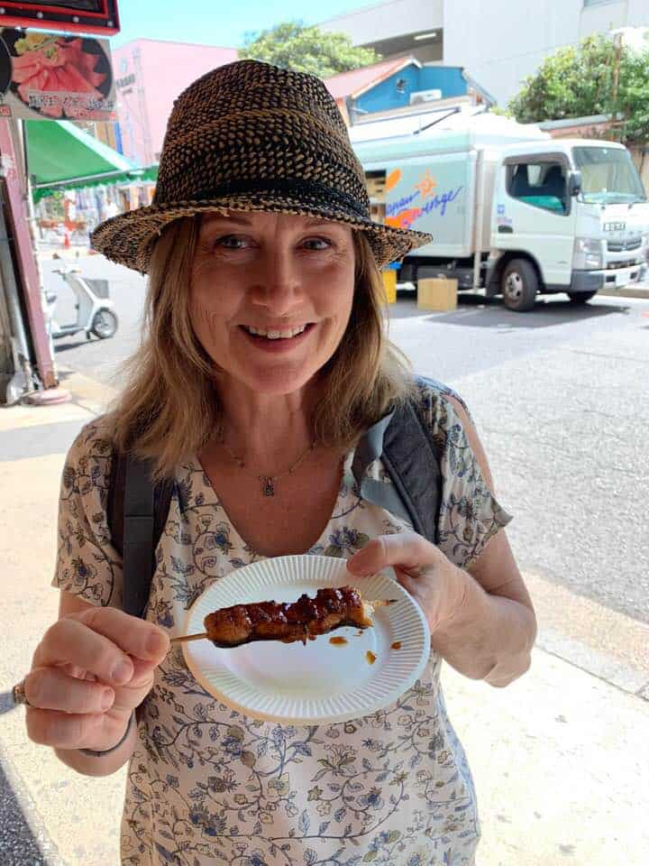adventurous eating - eel on a stick in Japan