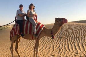 Dubai food tour - camel ride in the desert