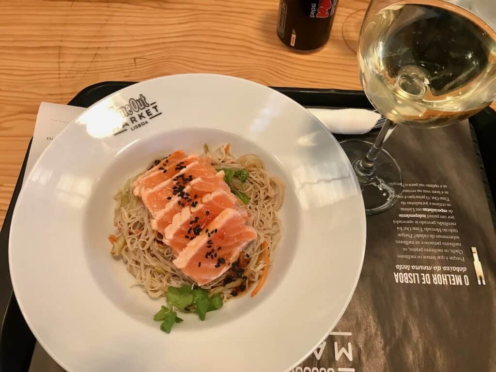 Salmon Tataki at Henrique Sa Pessoa at TimeOut Market in Lisbon