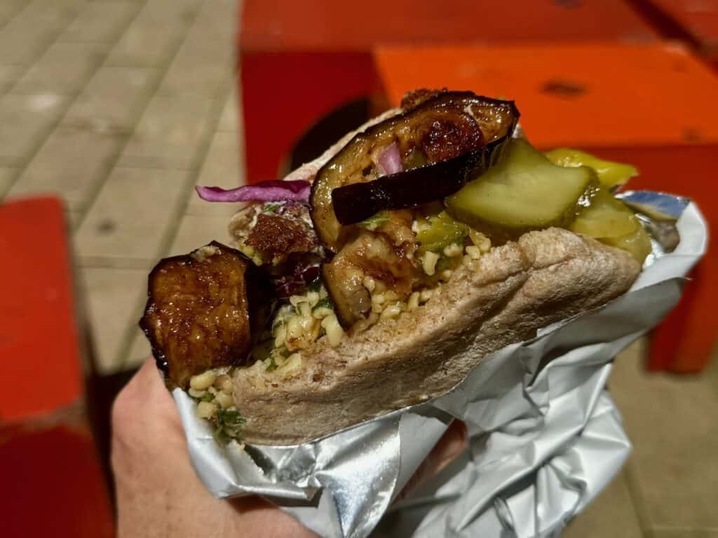 Falafel pita with Aubergine at Eat a Pitta in Bristol