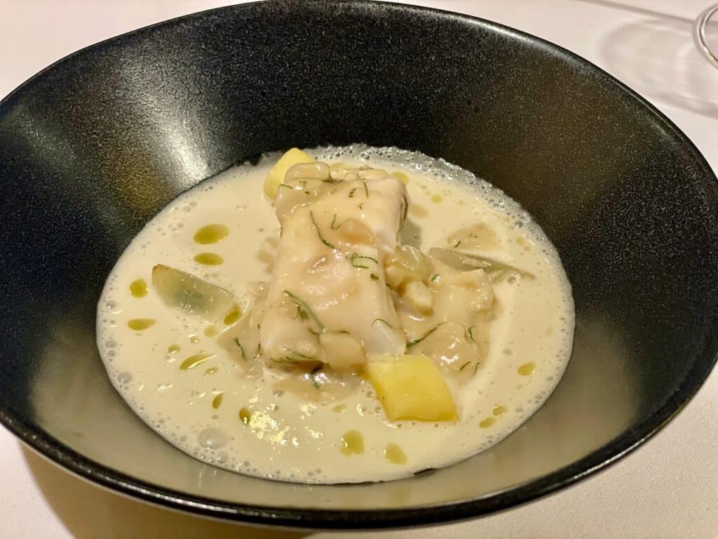 Hake and coriander cod at Belcanto in Lisbon