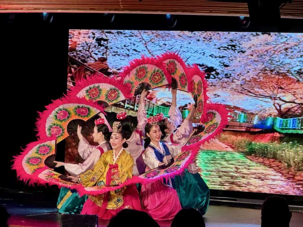 Traditional Korean Fan Dance during Azamara Cruise in Busan, South Korea