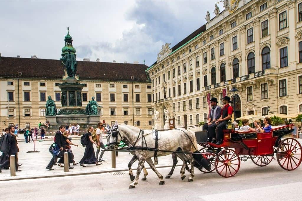 A romantic horse and buggy ride on the Ringstrasse in Vienna, Austria