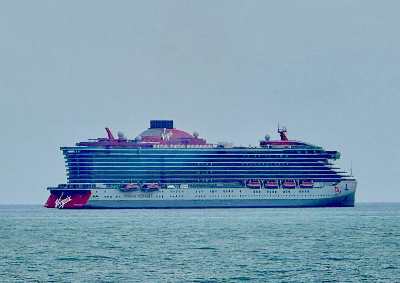 Virgin Voyages Brilliant Lady off the coast of Málaga, Spain