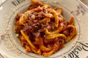 Pasta amatriciana is on the culinary journey through Rome