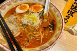 delicious bowl of hot steaming ramen from Ichiran in Tokyo Japan