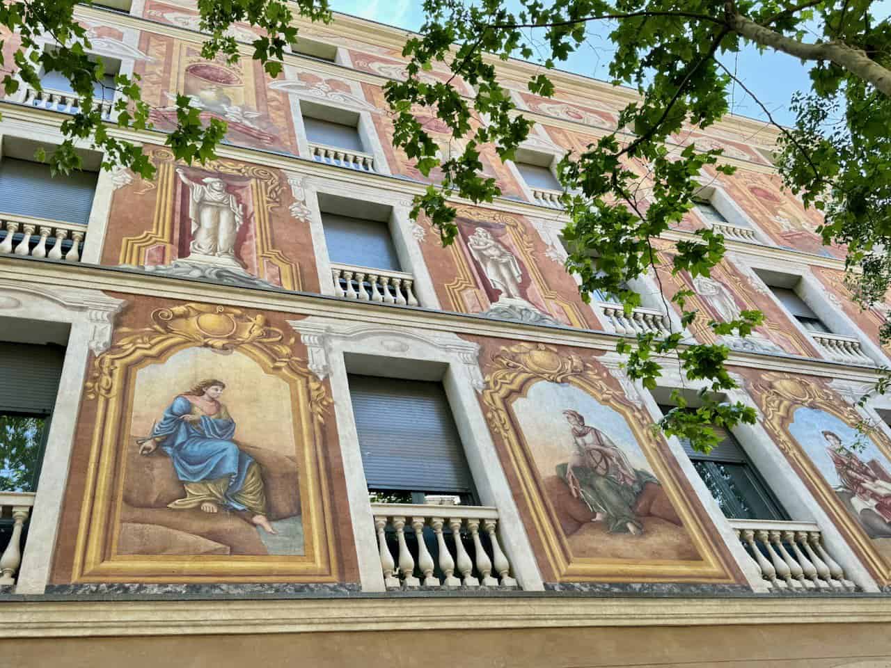 The frescoed Cerdà Houses in Barcelona