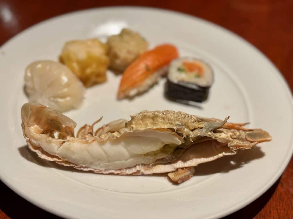 lobster and sushi selection