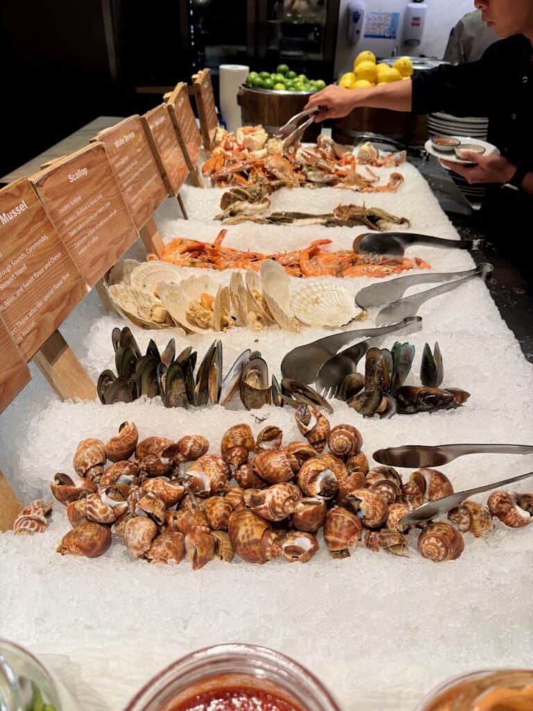 fresh seafood on ice