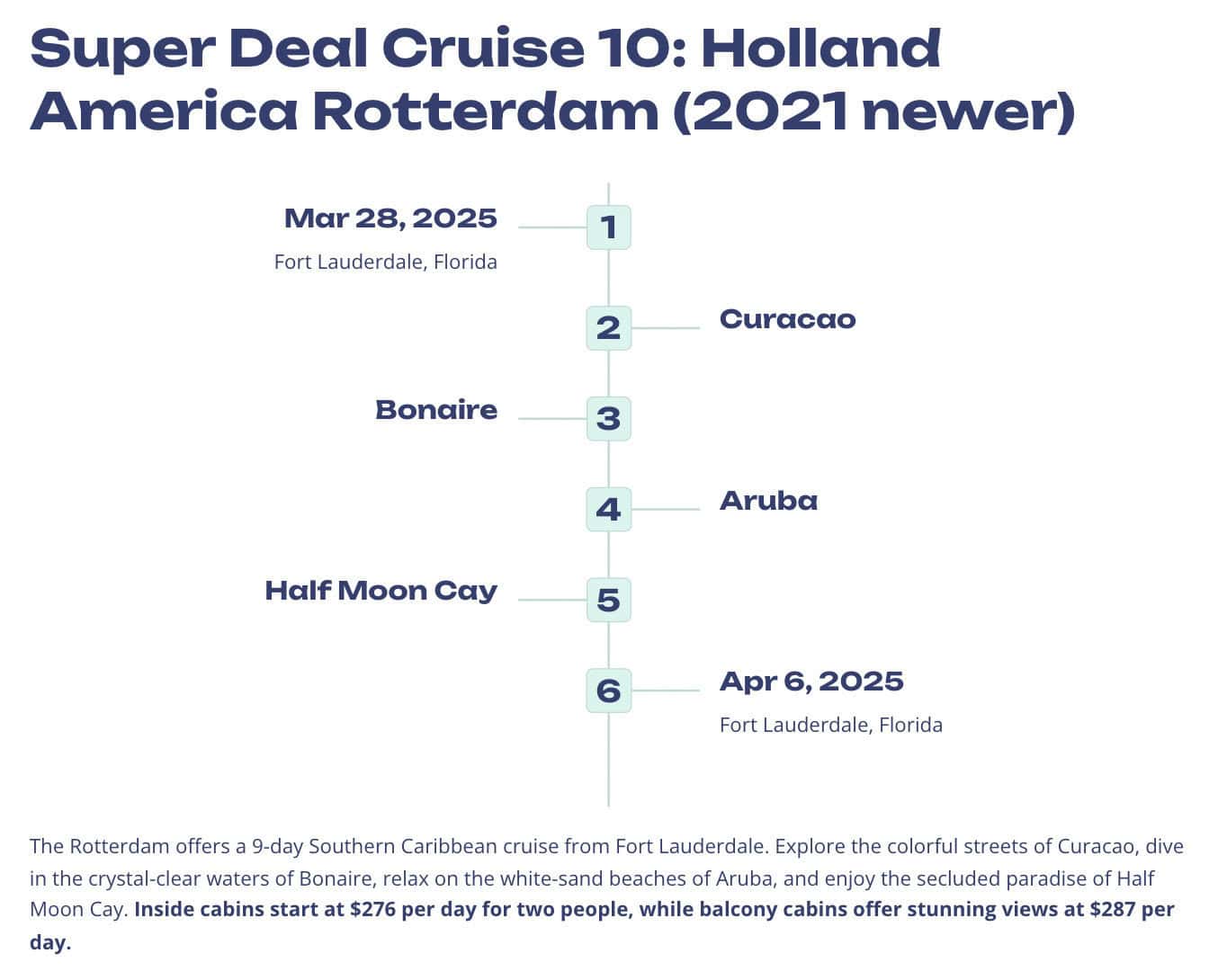 Holland America Rotterdam cruise deal