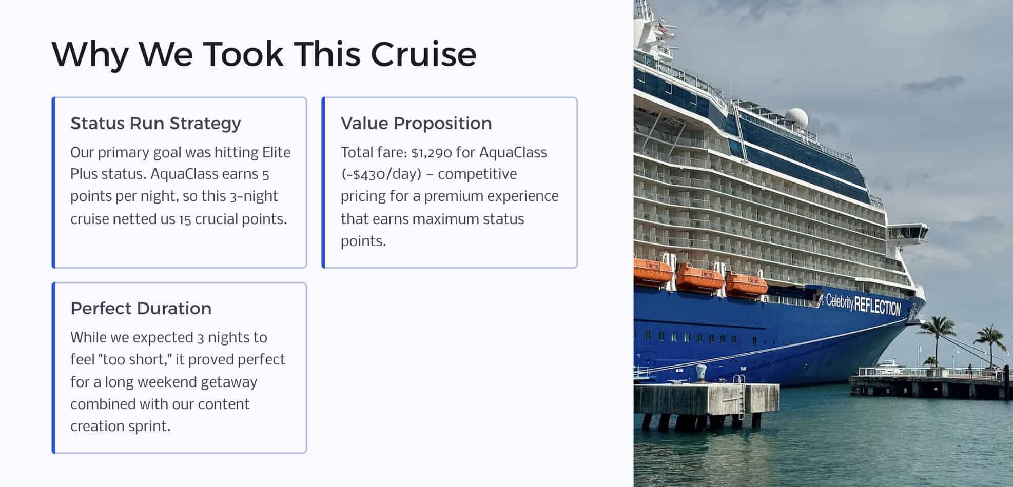 Here's why we took this cruise on Celebrity Reflection despite being Edge-class loyalists