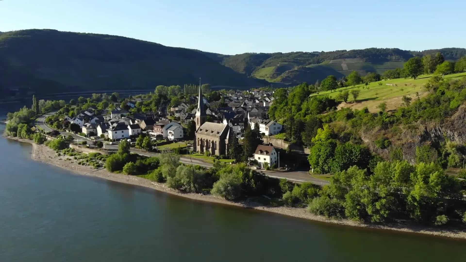 Moselle River valley with vineyards and a meandering river