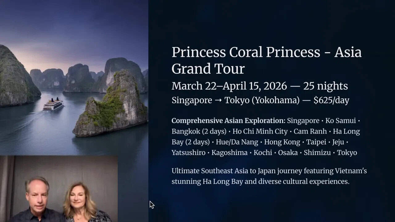 Coral Princess route and Asian port highlights