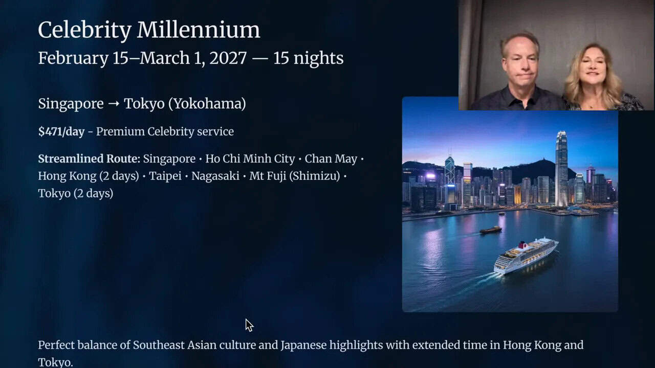 Celebrity Millennium docked in an Asian port