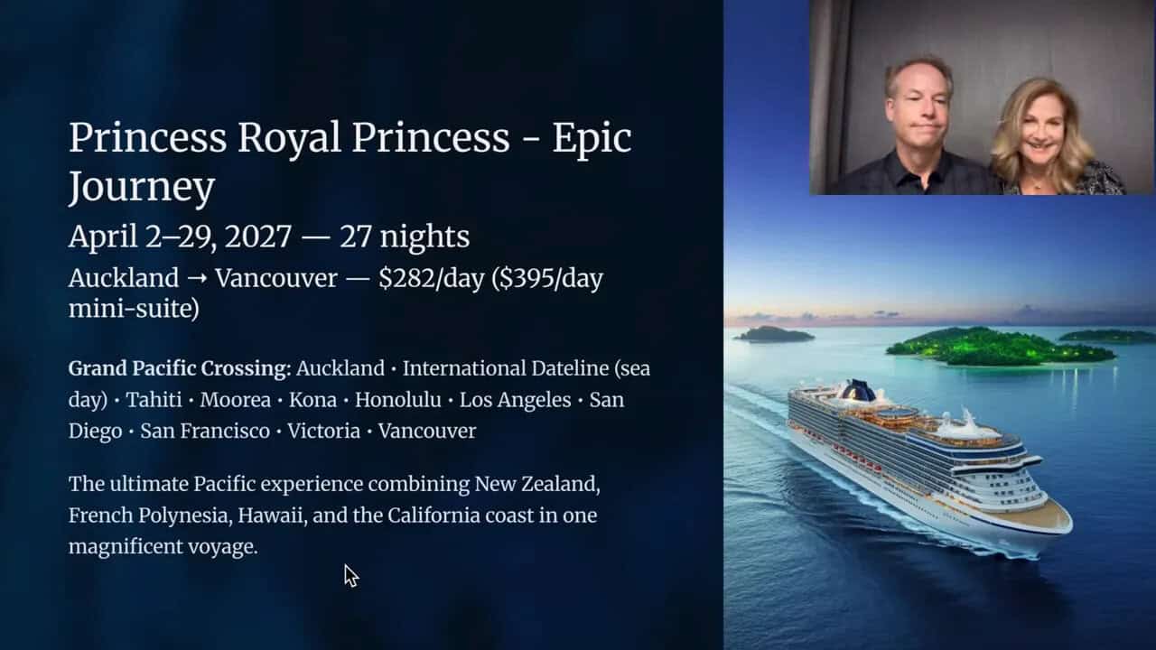 Royal Princess South Pacific ports overview