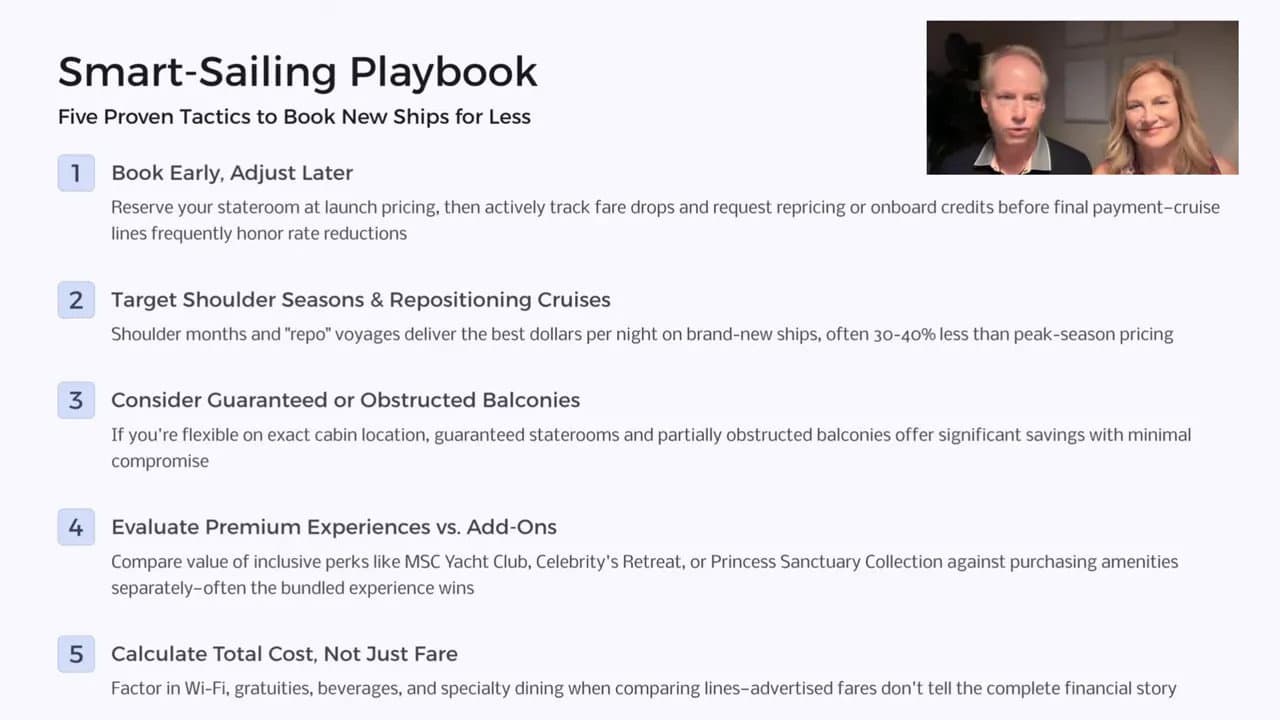 tips for booking new ships early and price matching