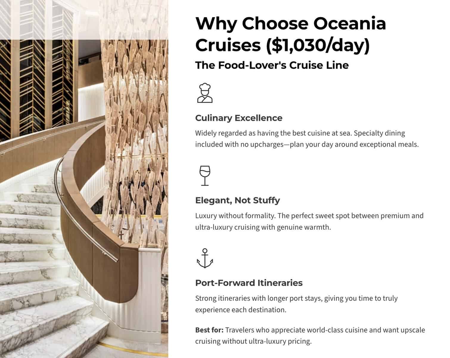 Why Choose Oceania Cruises - the food lover's cruise line
